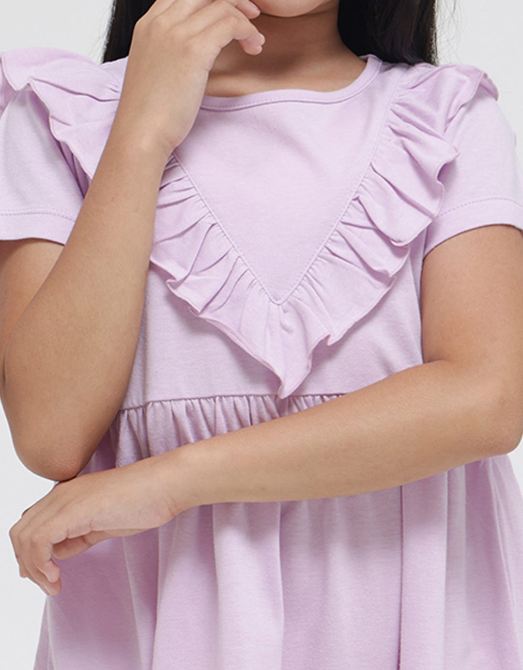 Little M Ruffle Triangle Midi Dress Anak Perempuan