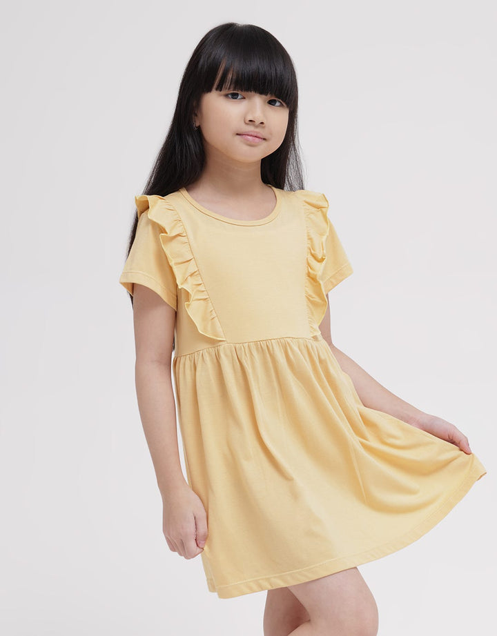 Little M Short Sleeve Midi Dress Ruffle Triangle