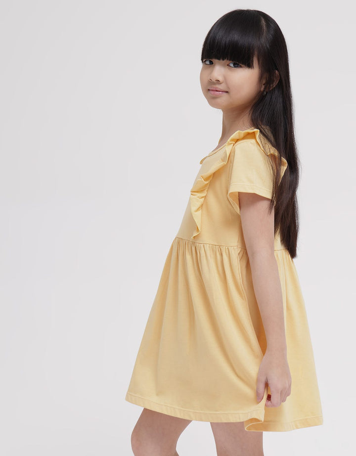 Little M Short Sleeve Midi Dress Ruffle Triangle