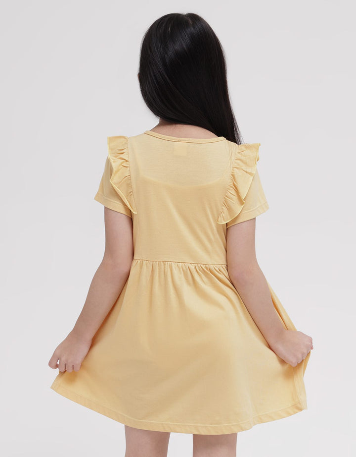Little M Short Sleeve Midi Dress Ruffle Triangle
