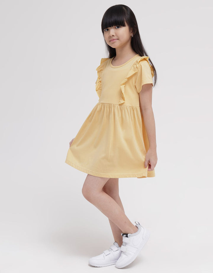 Little M Short Sleeve Midi Dress Ruffle Triangle