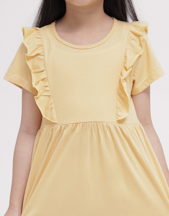 Little M Short Sleeve Midi Dress Ruffle Triangle