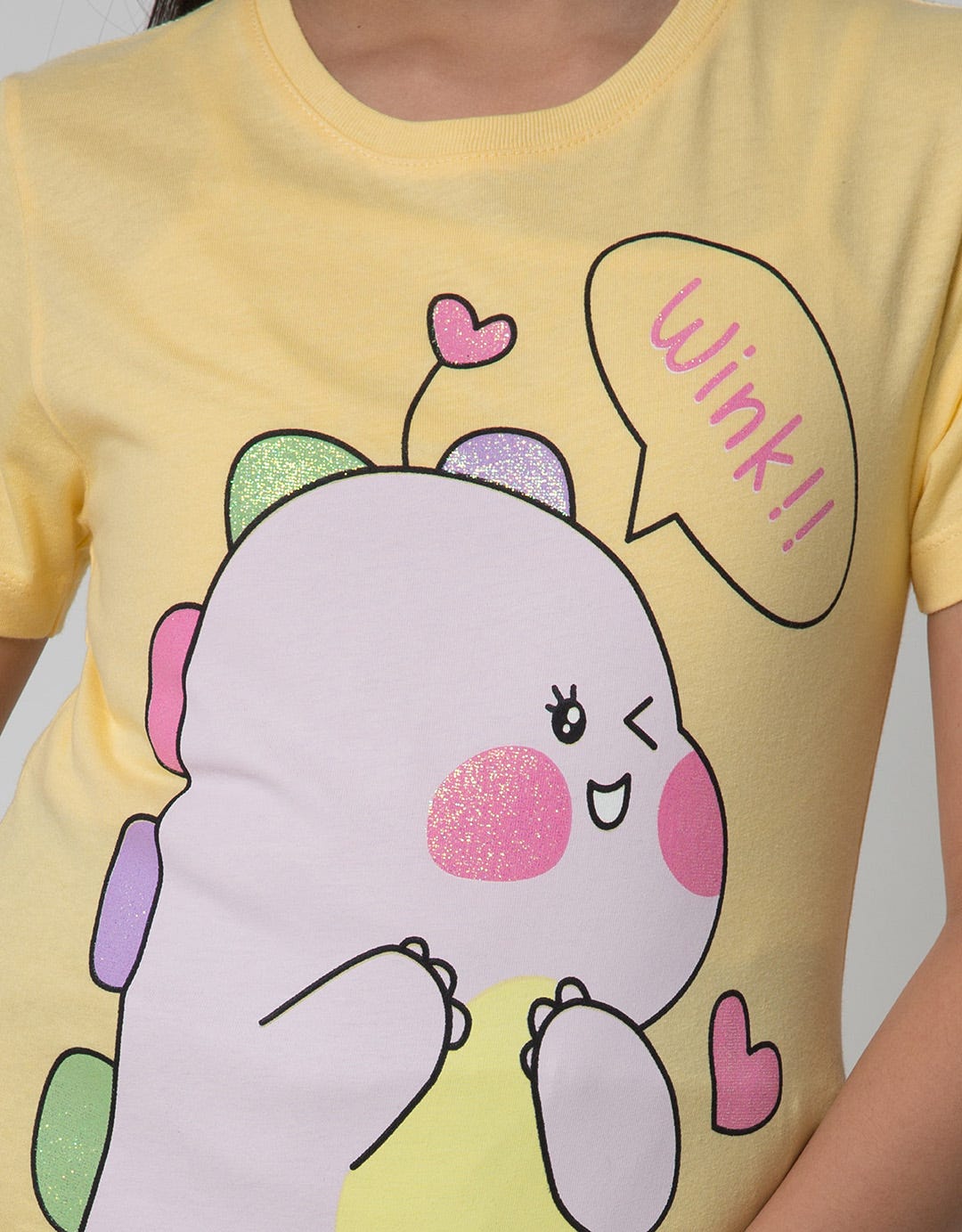 Little M Dino Kikawai Kaos Anak Perempuan