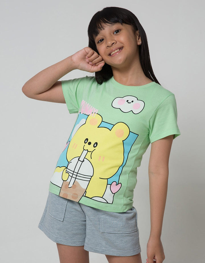Little M Bear Boba Kawai Kaos Anak Perempuan