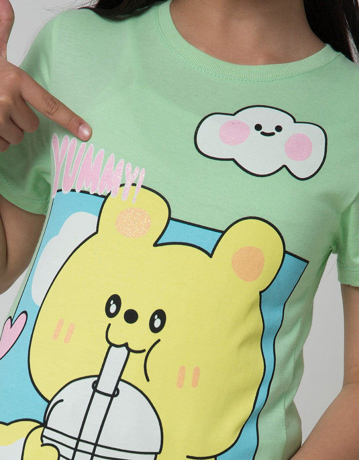 Little M Bear Boba Kawai Kaos Anak Perempuan