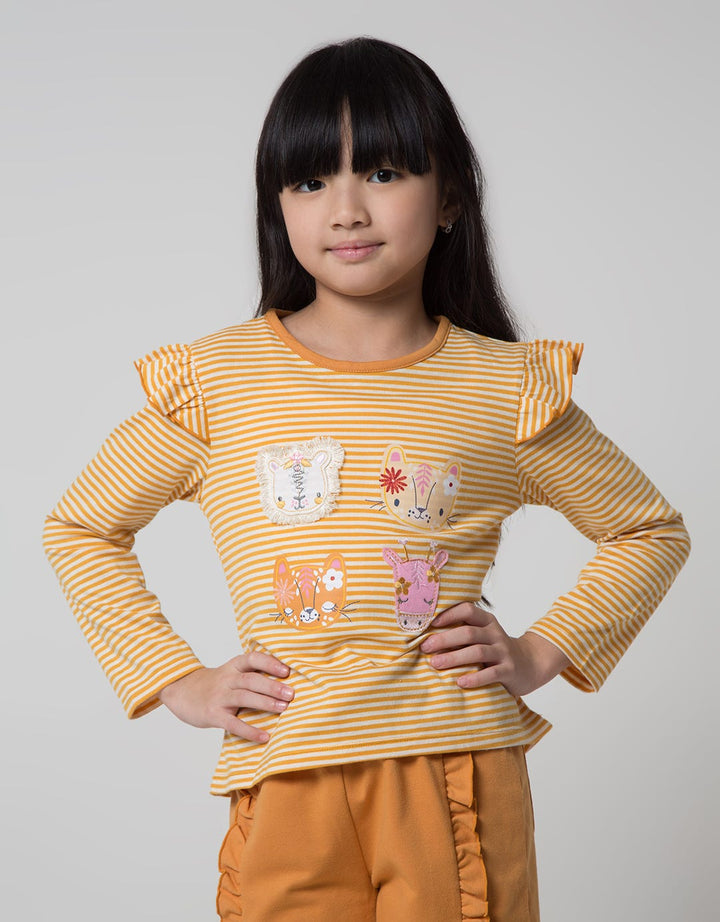 Little M Ruffle Animal Kaos Anak Perempuan