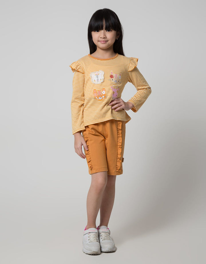 Little M Ruffle Animal Kaos Anak Perempuan
