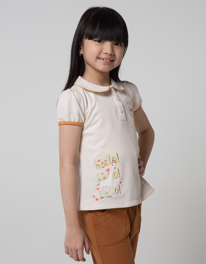 Little M Giraffe Hello Girls T-Shirt