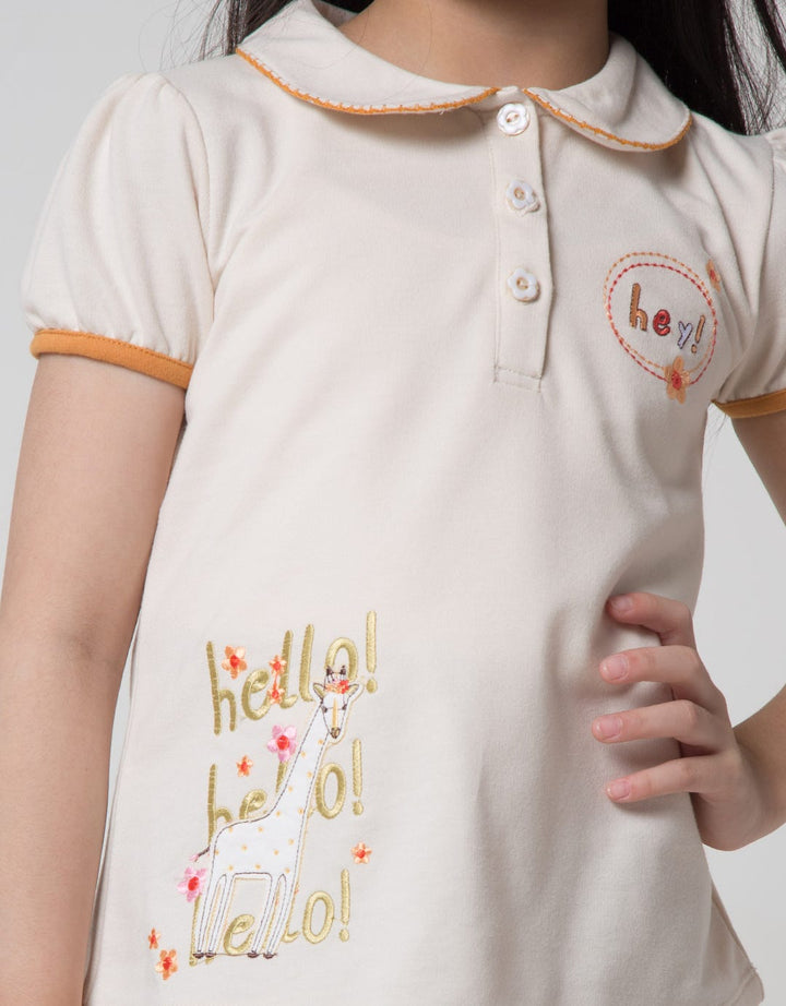 Little M Giraffe Hello Girls T-Shirt