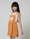 Little M Short Sleeve Midi Dress Overall Ruffle