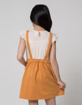 Little M Short Sleeve Midi Dress Overall Ruffle