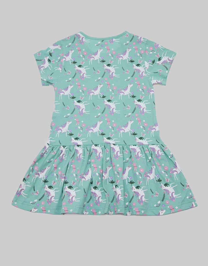 Little M Ruffle Unicorn Dress Anak Perempuan