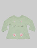 Little M Long Sleeve T-Shirt Kombinasi Print Kotak Kucing