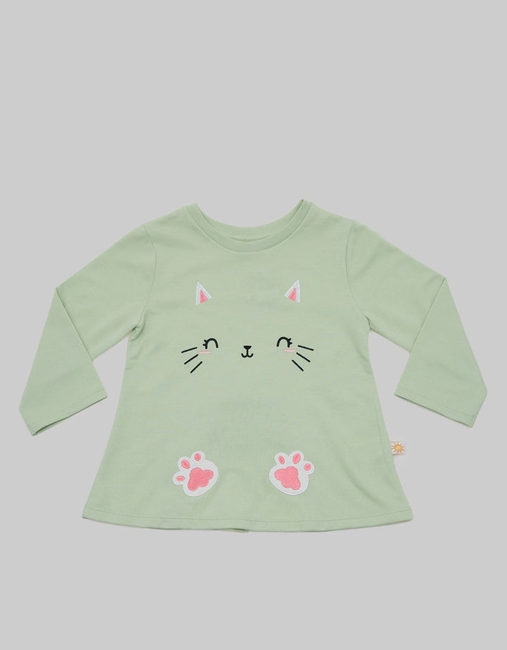Little M Long Sleeve T-Shirt Combination Cat Box Print