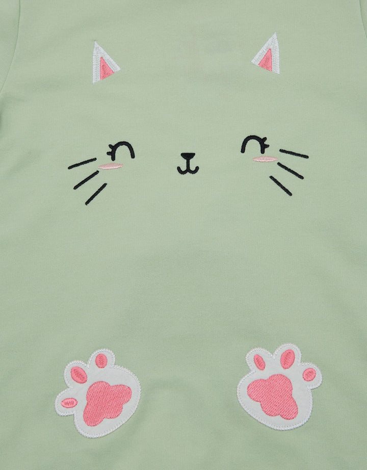 Little M Long Sleeve T-Shirt Combination Cat Box Print