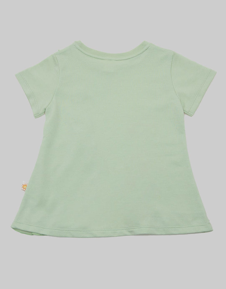 Little M Short Sleeve T-Shirt Ruffle Silang Kucing