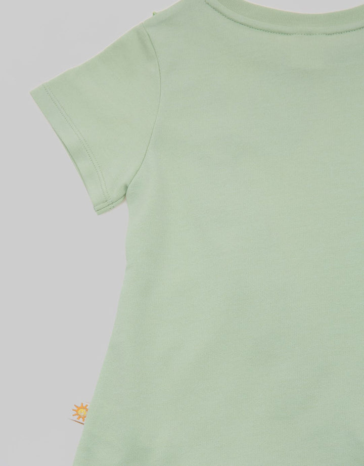 Little M Short Sleeve T-Shirt Ruffle Silang Kucing