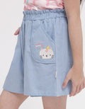 Little M Mini Skirt Skort Knit Print Kotak Kantong