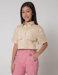 Aero Crop Big Pocket Kemeja Anak Perempuan