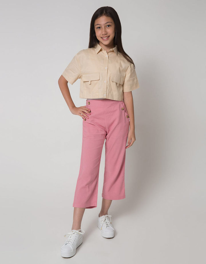 Aero Crop Big Pocket Kemeja Anak Perempuan