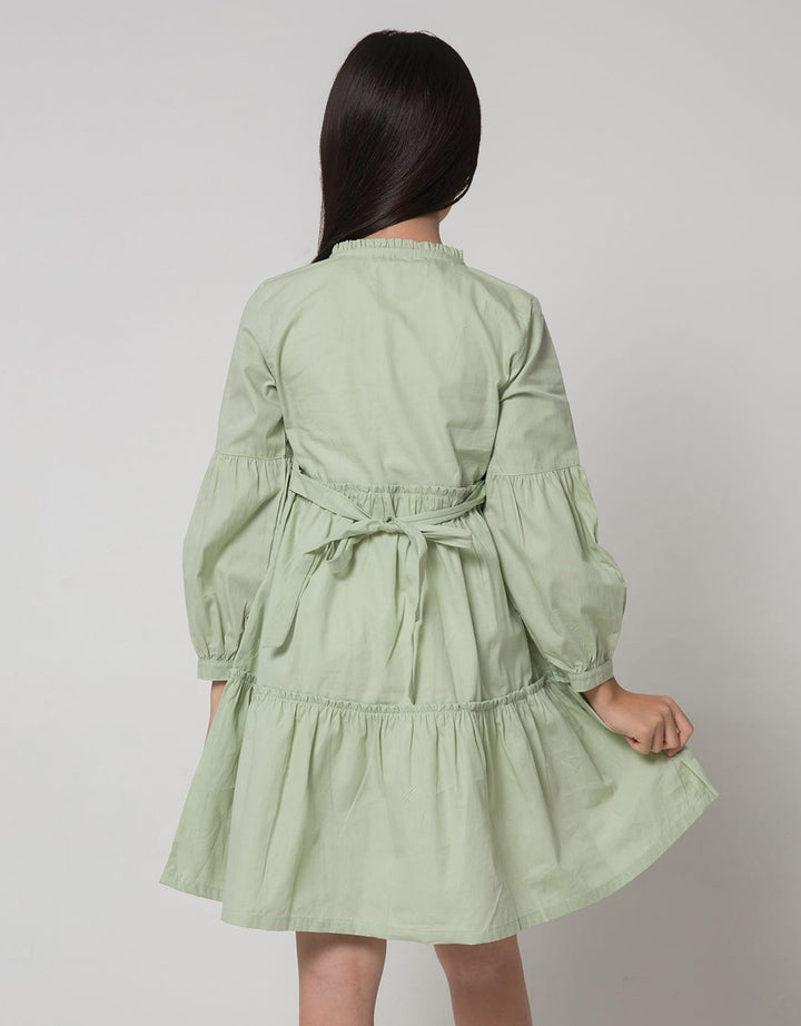Aero Flower Bust Midi Dress Anak Perempuan