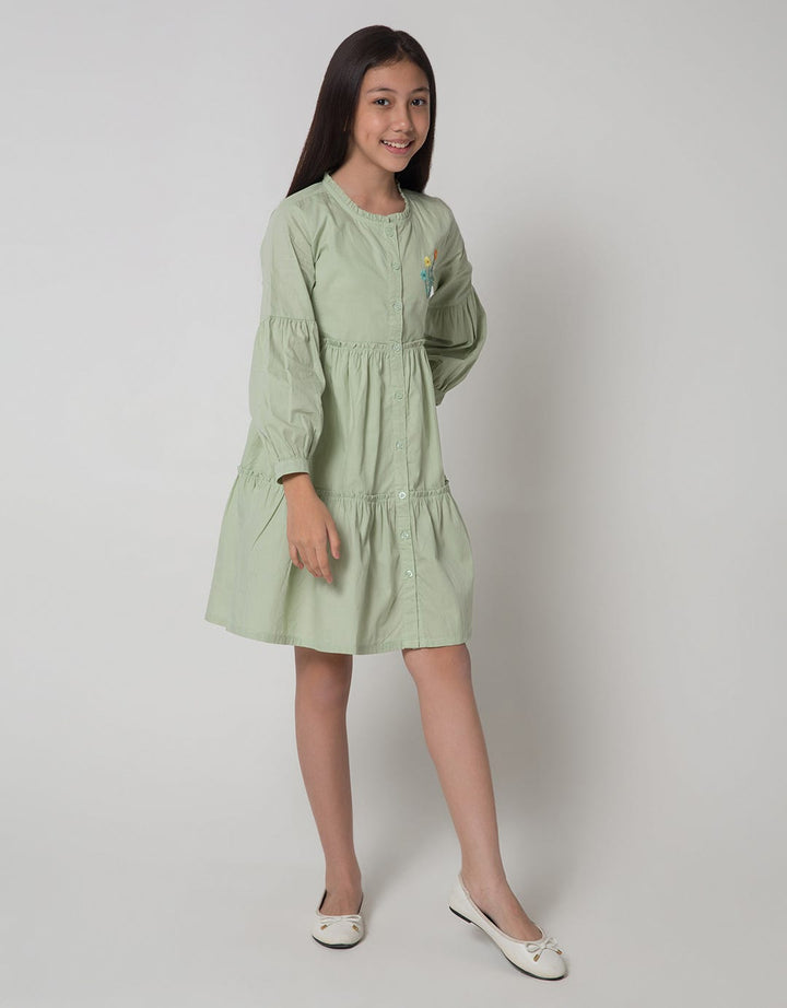 Aero Flower Bust Midi Dress Anak Perempuan