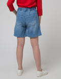 Aero Denim Short Pants Ribbon Waistband