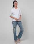 American Jeans Short Sleeve T-Shirt Tee Logo Aj Floral