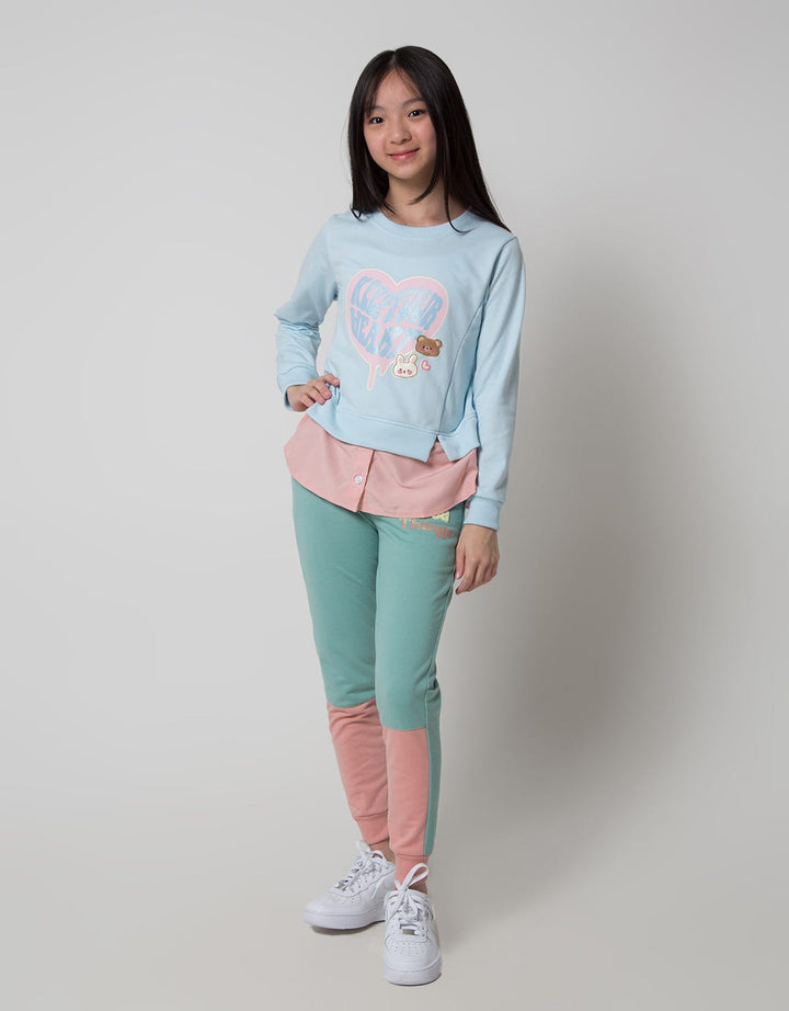 Nevada Long Sleeve T-Shirt Kombinasi Woven