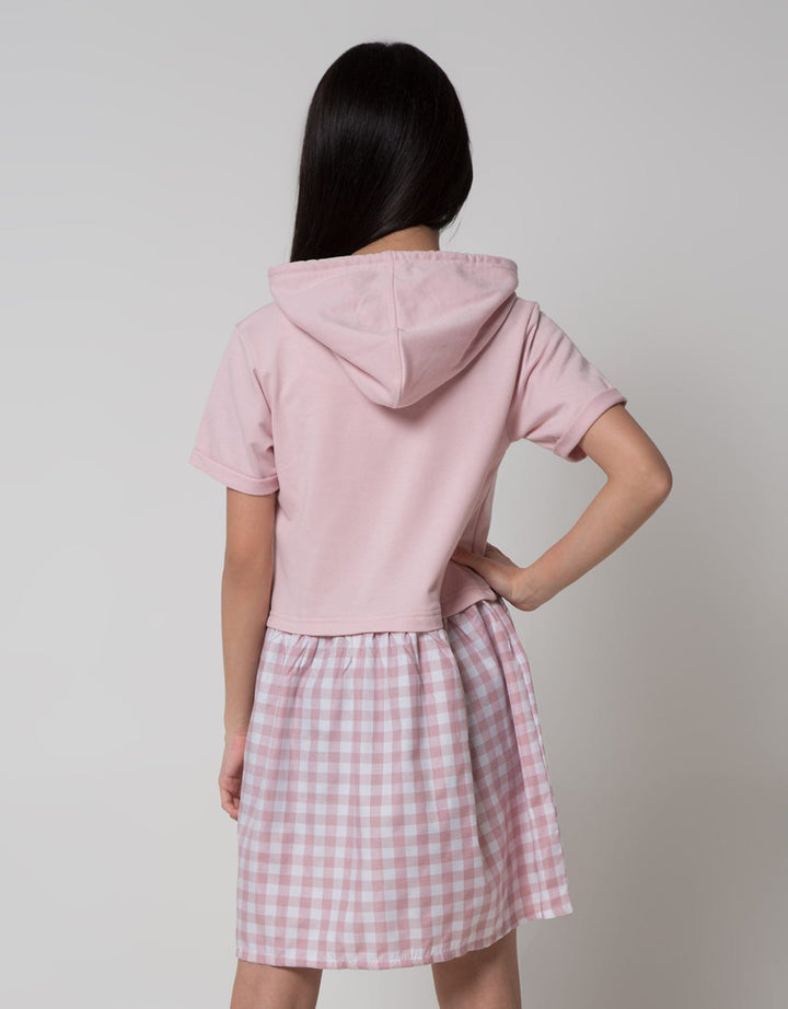Nevada Short Sleeve Midi Dress Hoodie Puff Printed Sweeties