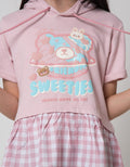 Nevada Short Sleeve Midi Dress Hoodie Puff Printed Sweeties