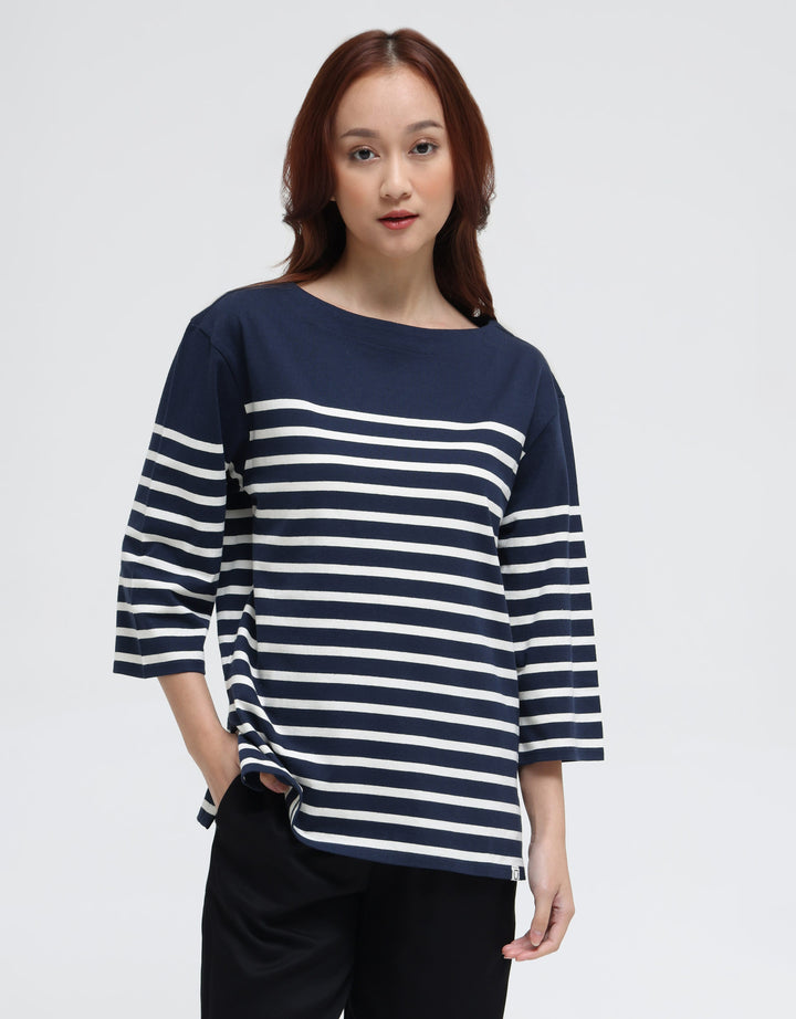 Suko 3/4 Oversized T-Shirt Striped Garis