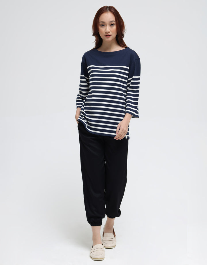Suko 3/4 Oversized T-Shirt Striped Garis