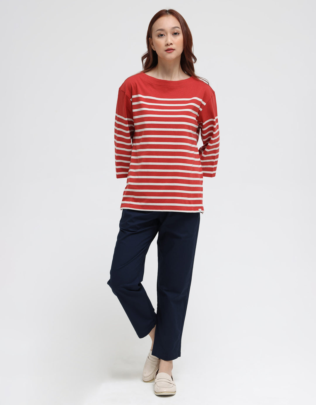Suko 3/4 Oversized T-Shirt Striped Garis