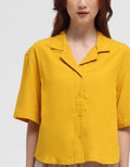 Suko Resort Shirt Rayon Linen Kerah Kemeja Lengan Pendek Wanita