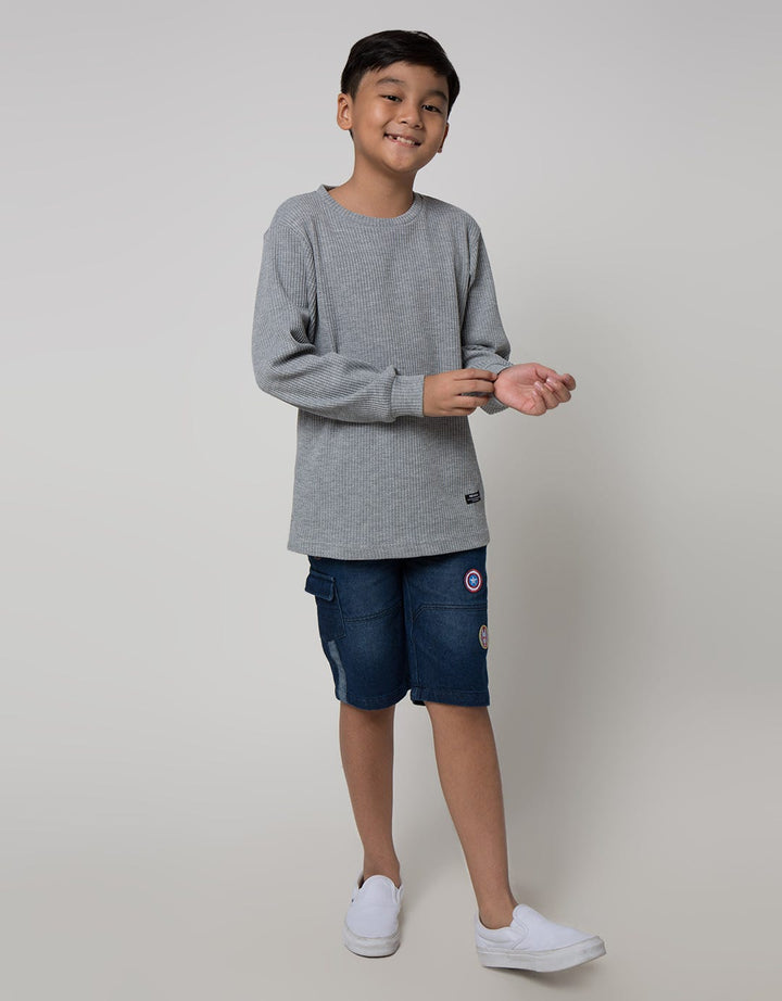 Nevada Waffle Solid Boys T-Shirt