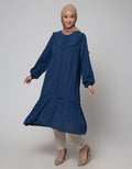 Annisa Long Sleeve Maxi Dress Tunic With Ruffles