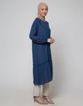 Annisa Long Sleeve Maxi Dress Tunic With Ruffles