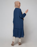 Annisa Long Sleeve Maxi Dress Tunic With Ruffles