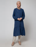 Annisa Long Sleeve Maxi Dress Tunic With Ruffles