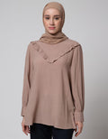 Annisa Long Sleeve Blouse Basic Shanghai Collar Check