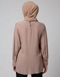 Annisa Long Sleeve Blouse Basic Shanghai Collar Check