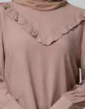 Annisa Long Sleeve Blouse Basic Shanghai Collar Check