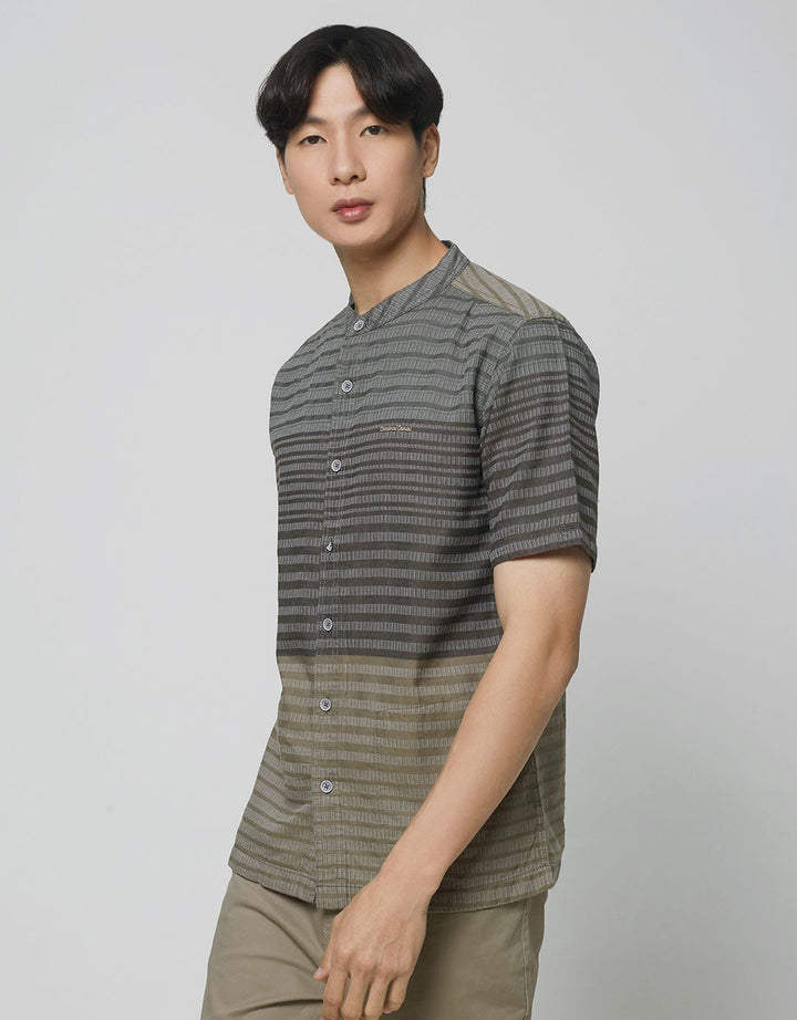 Cardinal Casual Kemeja Koko Lengan Pendek Stripe