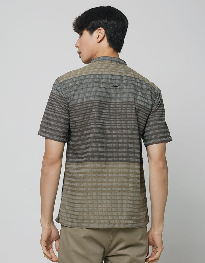 Cardinal Casual Kemeja Koko Lengan Pendek Stripe
