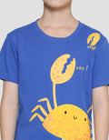 Little M Kaos Lengan Pendek Anak Laki-Laki Print Crab Busa