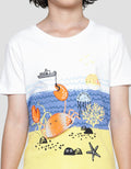 Little M Boys Short Sleeve T-Shirt Print Crab Flip Application