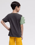 Little M Appli Dino Print Kaos Anak Laki-laki