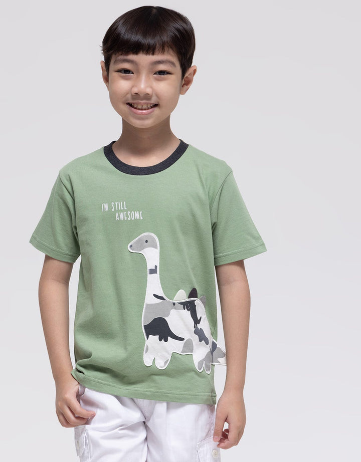 Little M Dino Army Tail Kaos Anak laki-laki