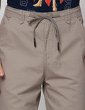 Details Short Pants Crop Zipper Texture Slub Drawstring
